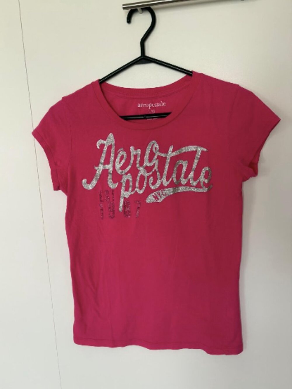 Pink T-shirt (Cap-sleeved) from Aeropostale with Sparkly Silver Decal